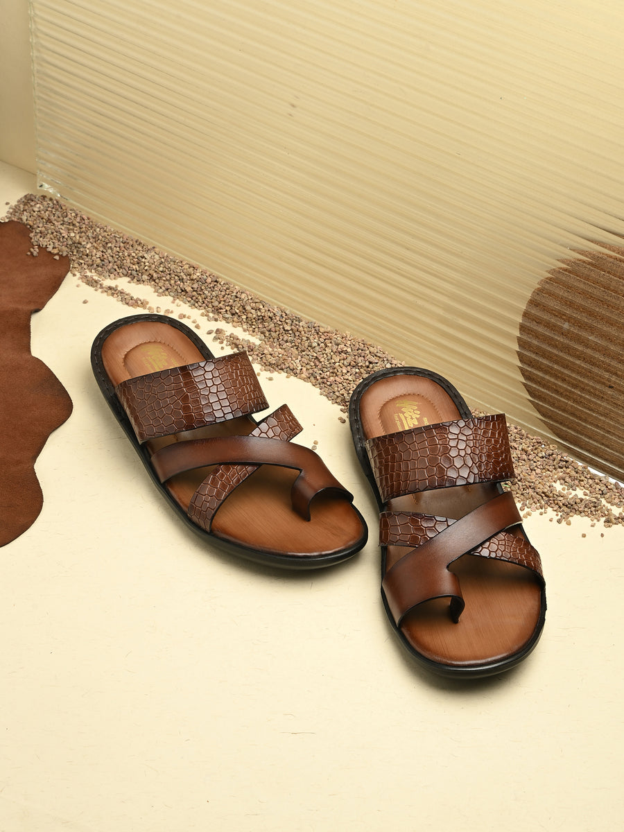 Hitz Men's Brown Leather Casual Slipper – Hitz Shoes Online