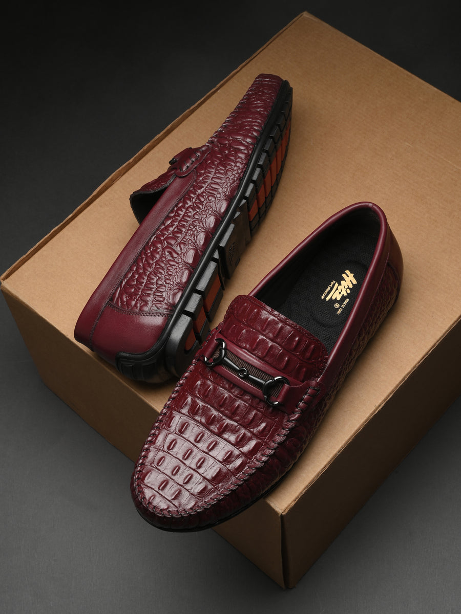 Hitz Men's Cherry Leather Casual Slip on Loafers – Hitz Shoes Online