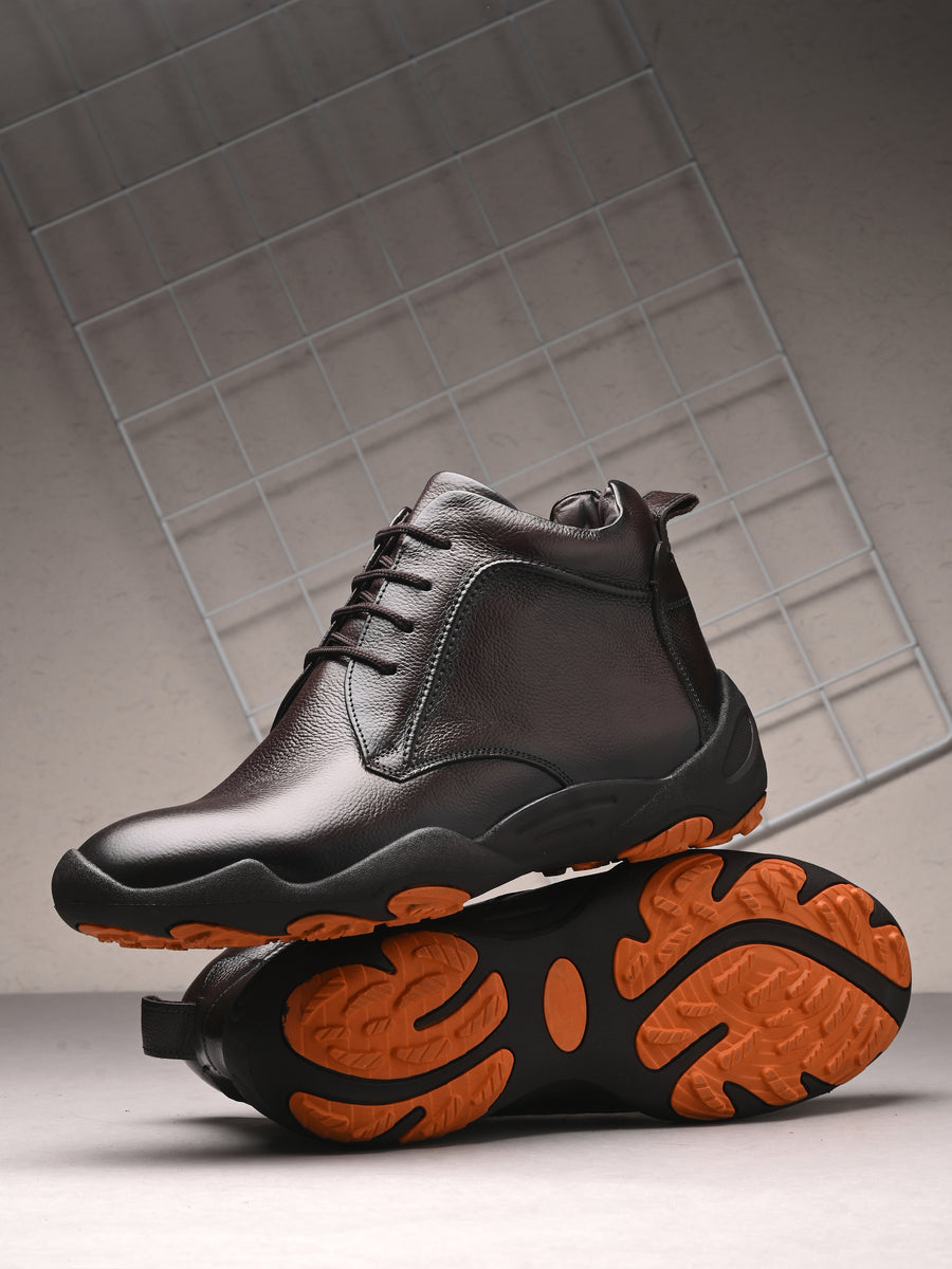 HITZG_51-Men's Brown Leather Casual Boots – Hitz Shoes Online