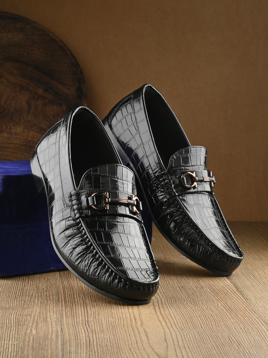 Hitz Men's Black Leather Slip-On Comfortable Party Wear Loafer Shoes – Hitz  Shoes Online