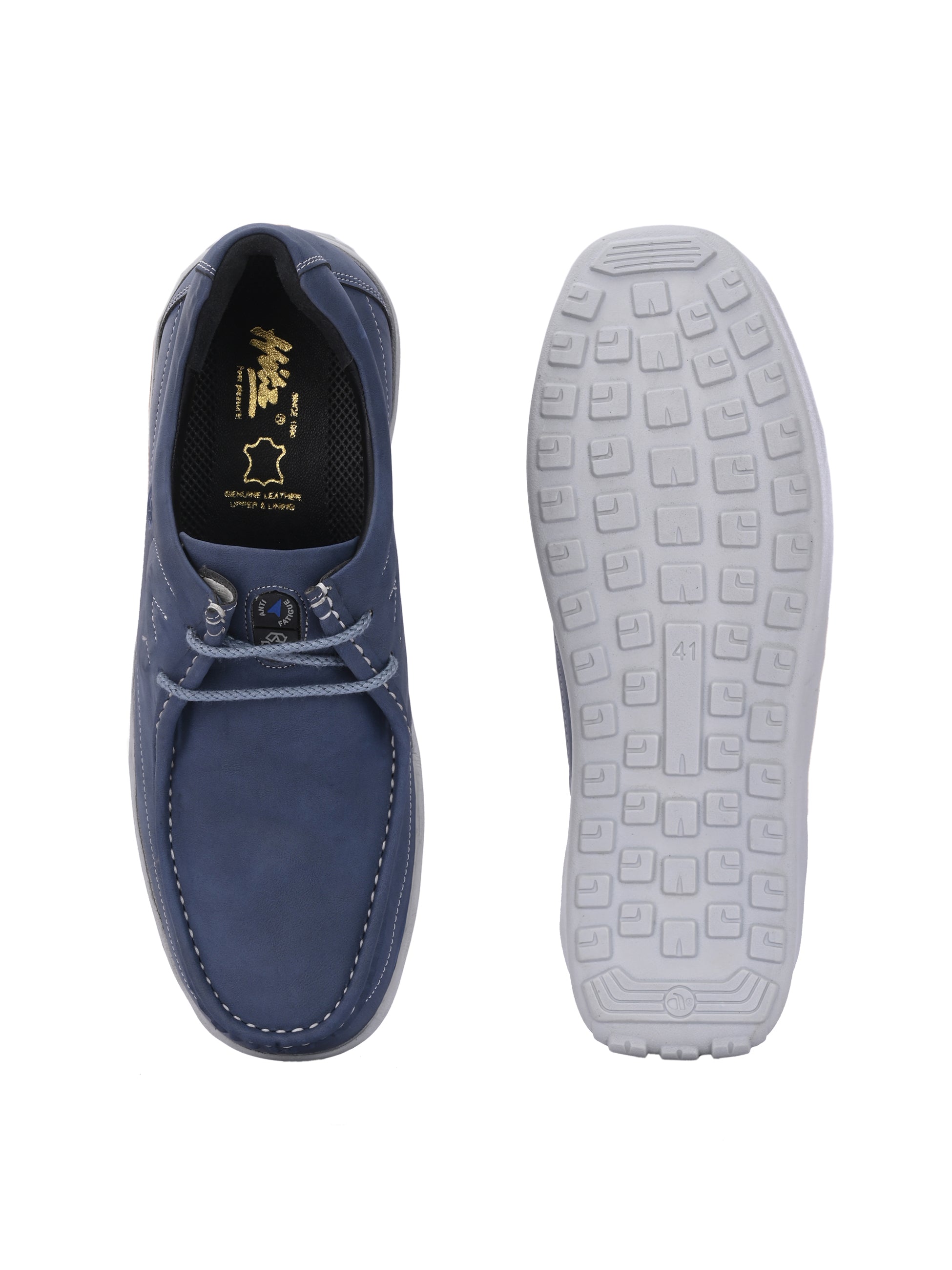 Hitz Blue Ras HITZ Men's Blue Leather Casual Lace Up Shoes – Hitz Shoes Online