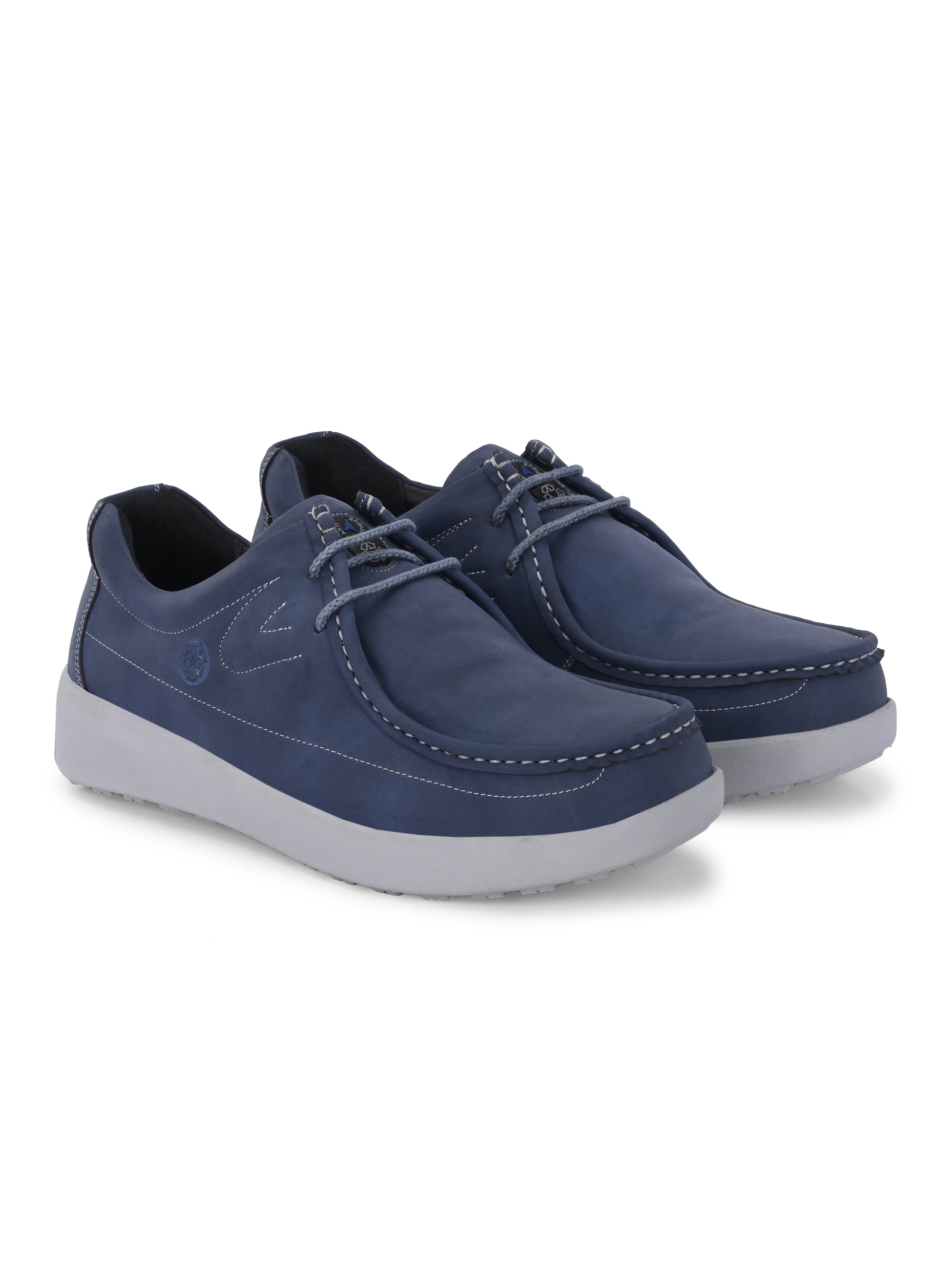 Hitz Blue Ras HITZ Men's Blue Leather Casual Lace Up Shoes – Hitz Shoes Online