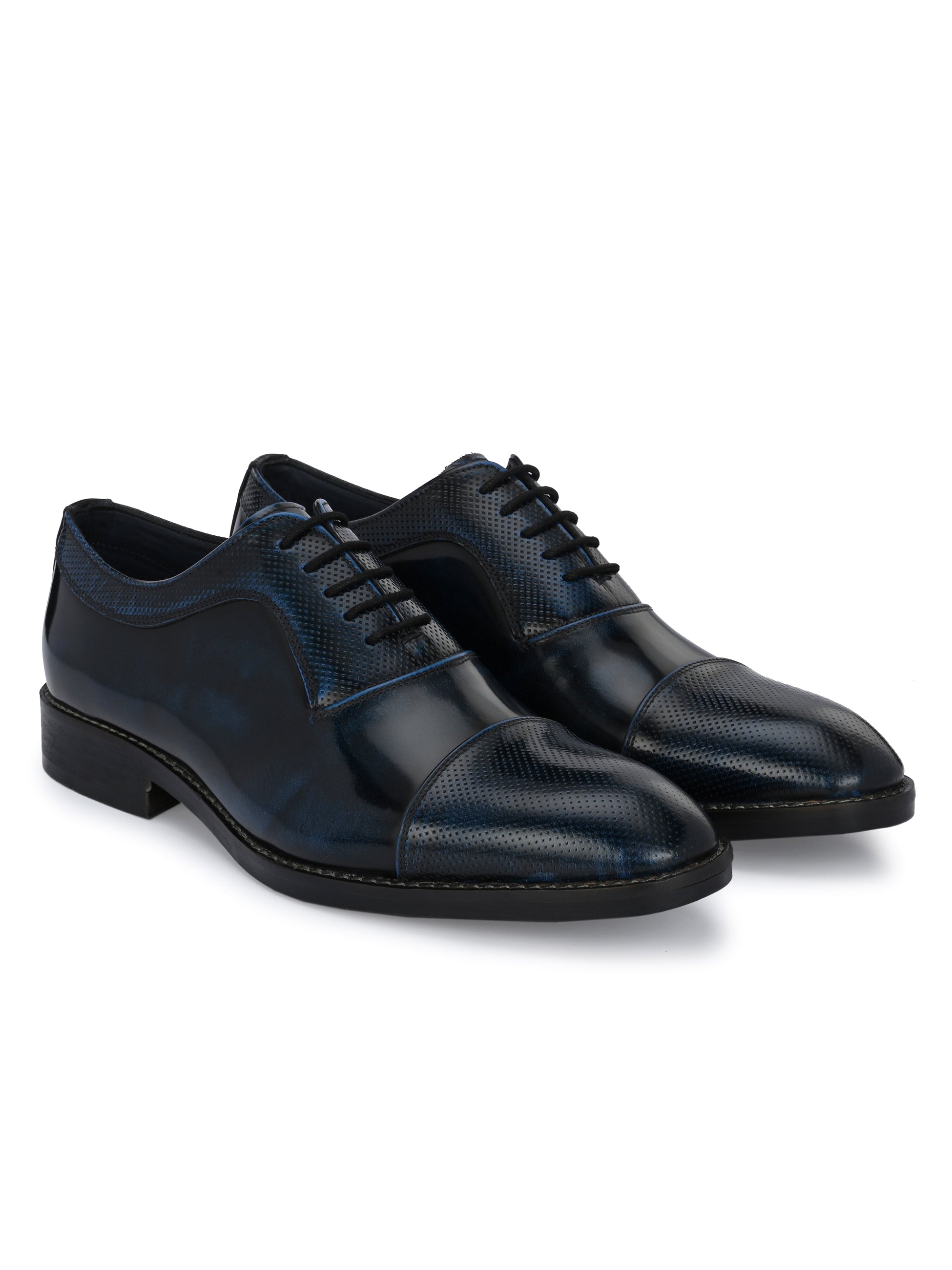 Hitz Blue Ras Hitz Men's Blue Leather Lace-up Party Wear Shoes – Hitz Shoes Online