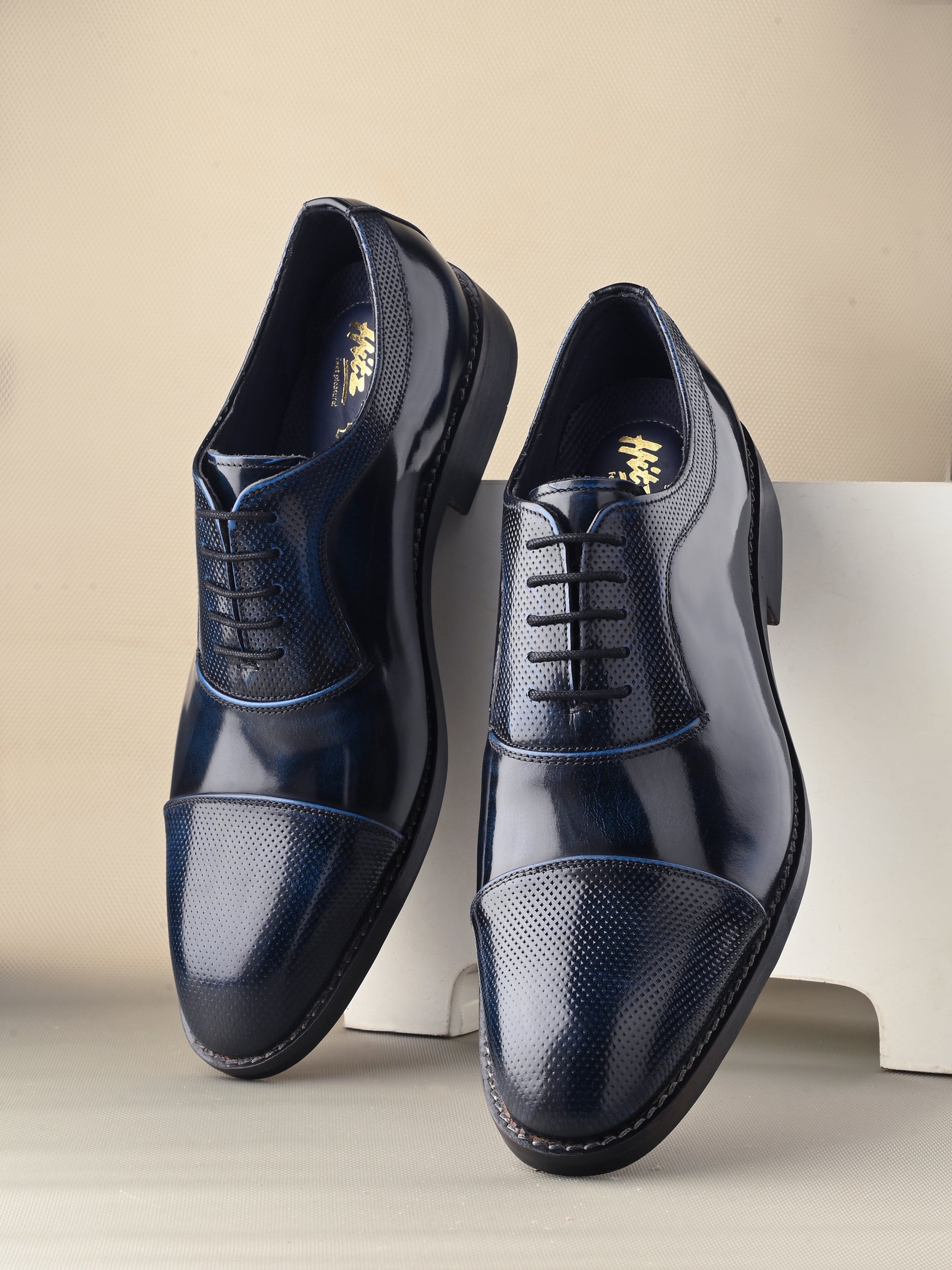 Hitz Blue Ras Hitz Men's Blue Leather Lace-up Party Wear Shoes – Hitz Shoes Online