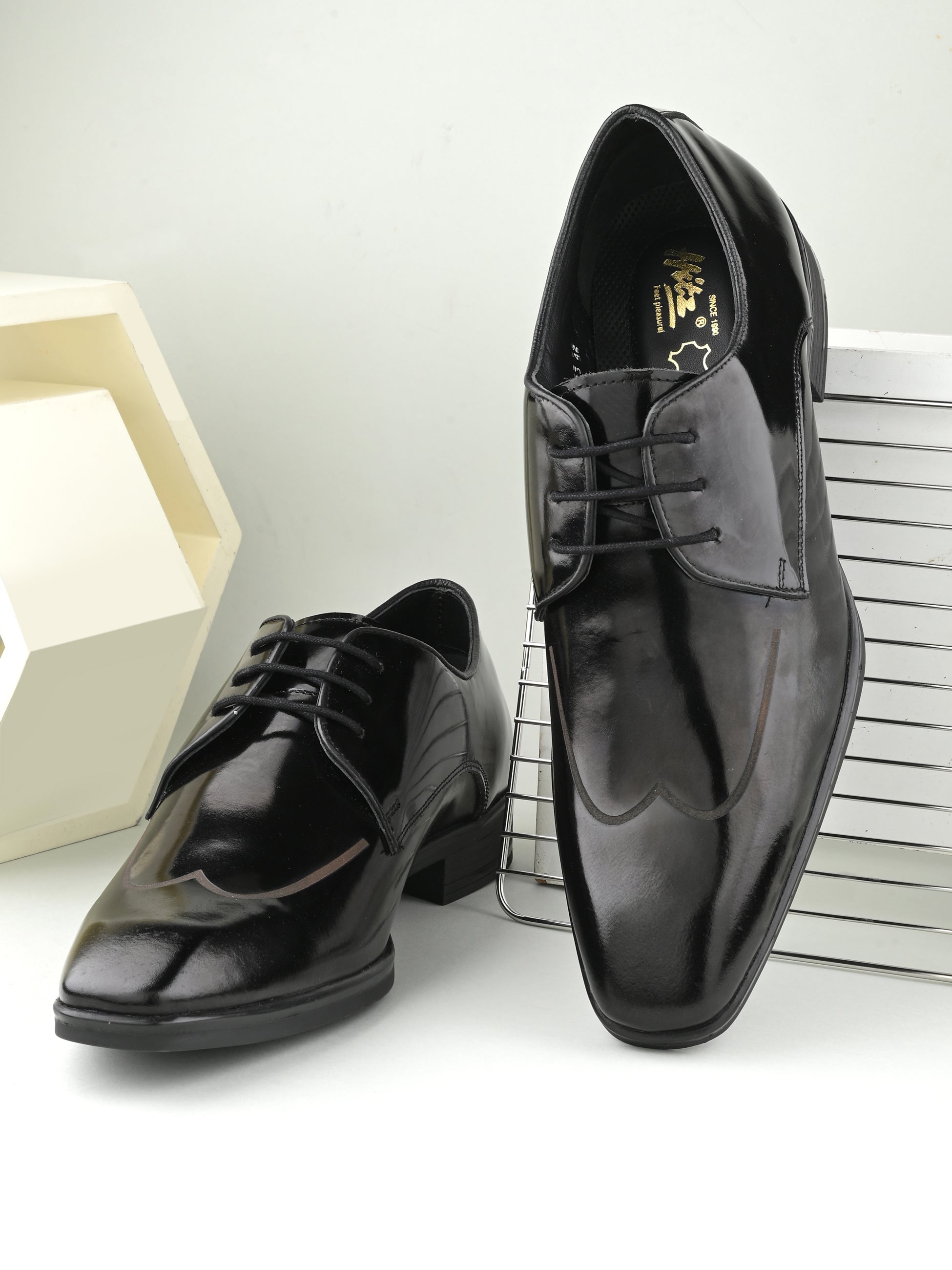 Hitz Men's Black Leather Lace-up Party Wear Shoes – Hitz Shoes Online