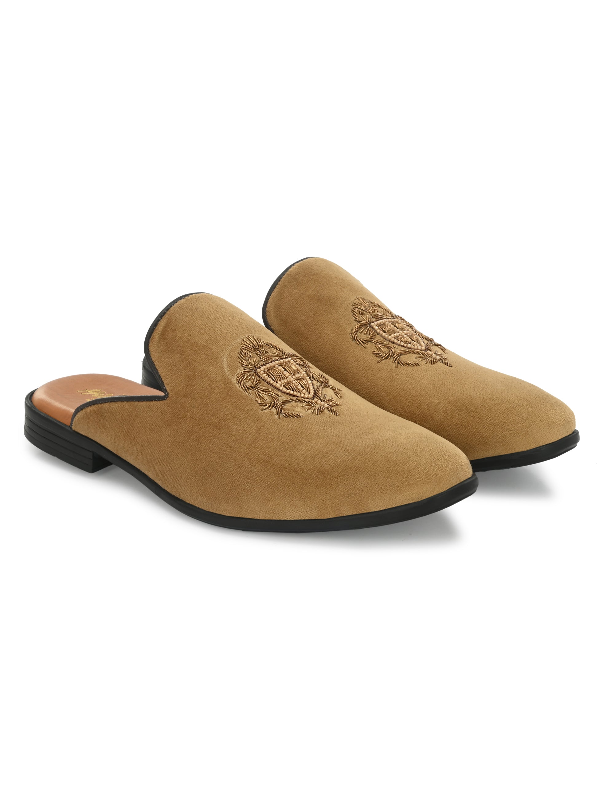 Hitz Men's Black Leather Half Shoes Flat Mule Loafers – Hitz Shoes Online