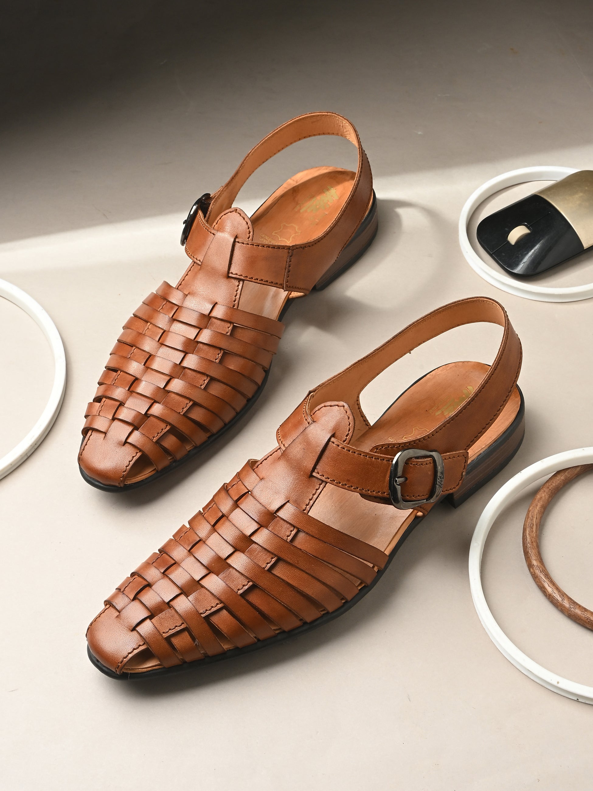 mens casual dress sandals Summer Men's Hollow Breathable Slip on Flats Beach Shoes Comfot Mens Sandals Fishermen sandals PU Leather Breathable Comfortable Slip Resistant Loafer Black Brown WYUETRA Men's Genuine Leather Open