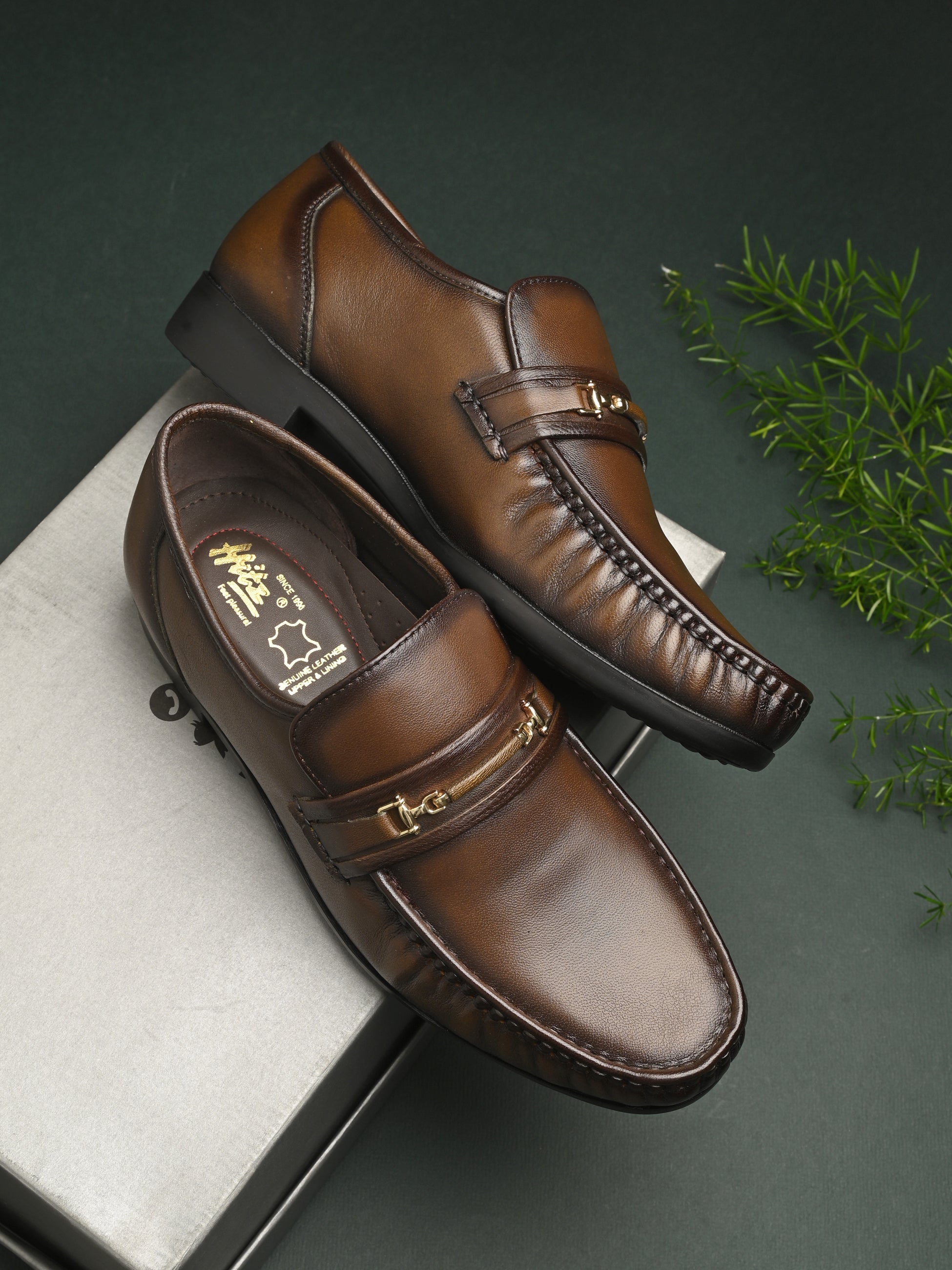 Hitz Men's Brown Leather Formal Slip On Shoes – Hitz Shoes Online