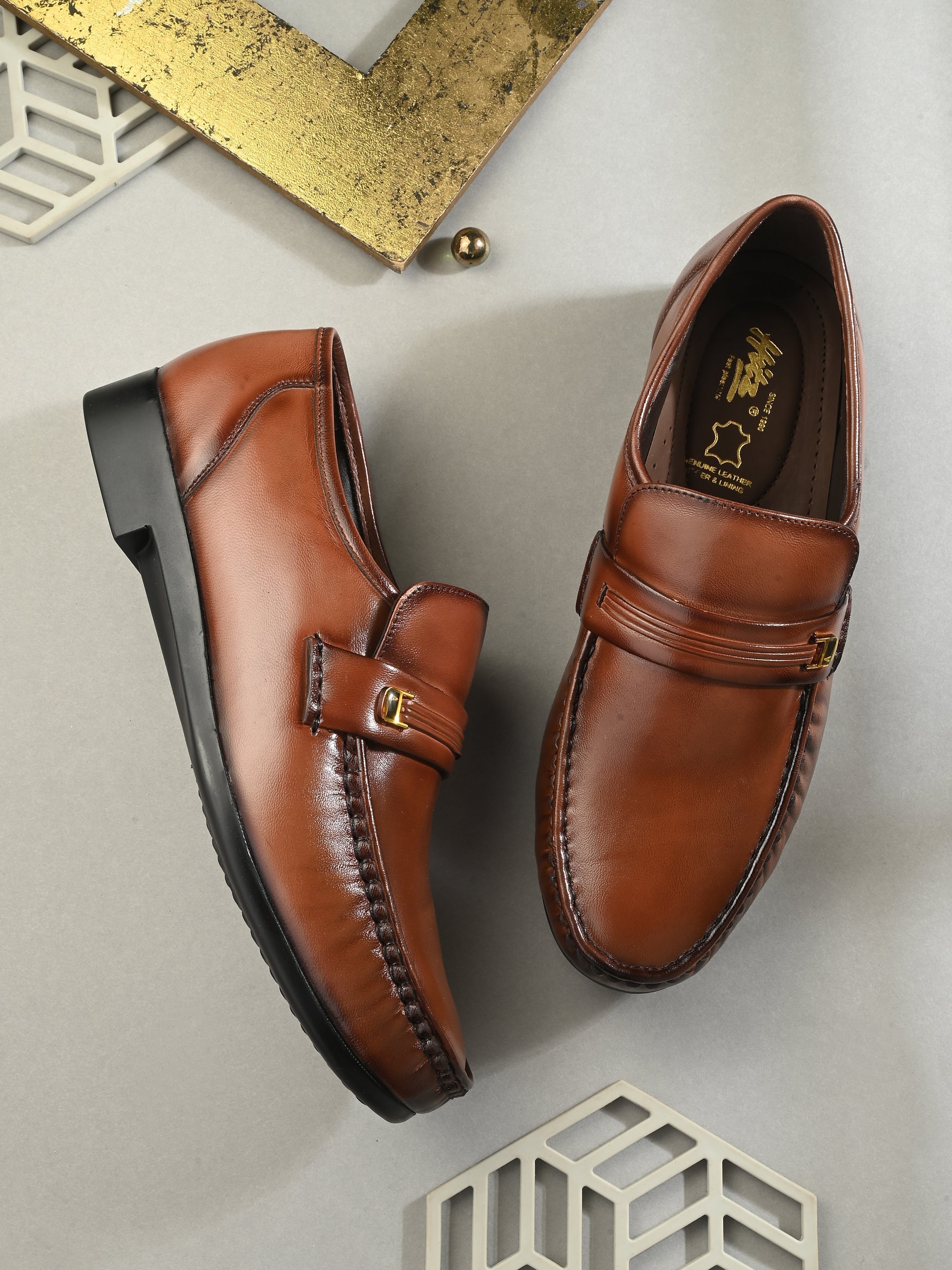 Hitz Men's Brown Leather Formal Slip On Shoes – Hitz Shoes Online