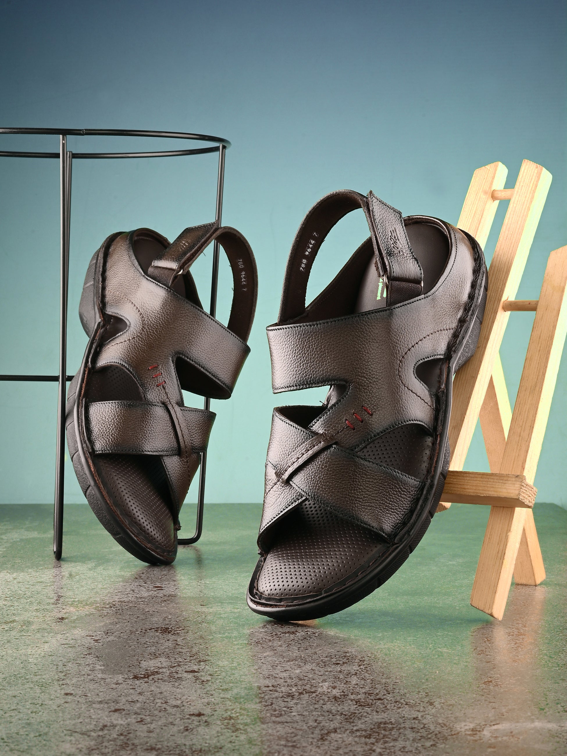 Mens leather velcro on sale sandals