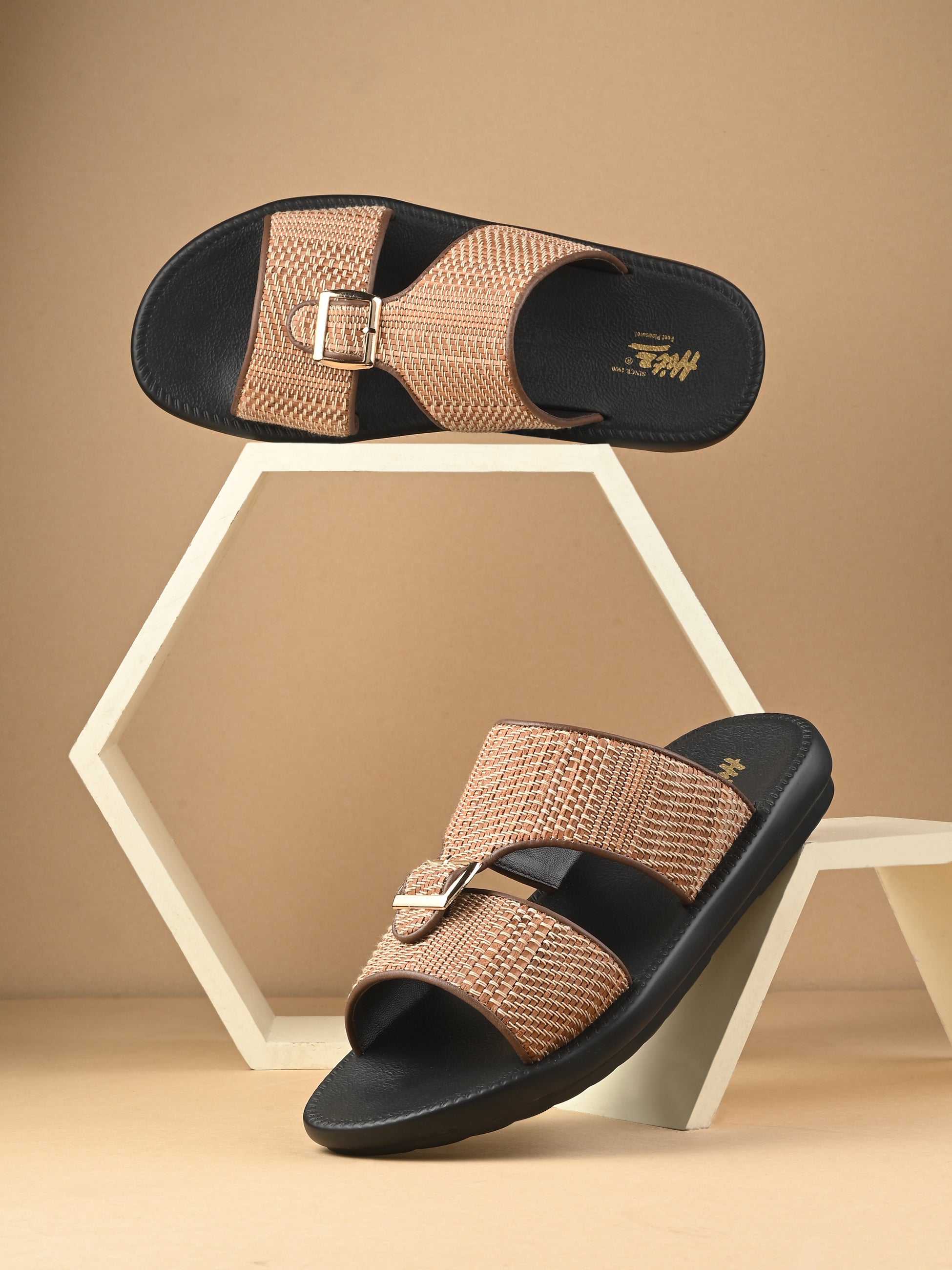 Hitz Men's Tan Italian Leather Daily Wear Slippers – Hitz Shoes Online