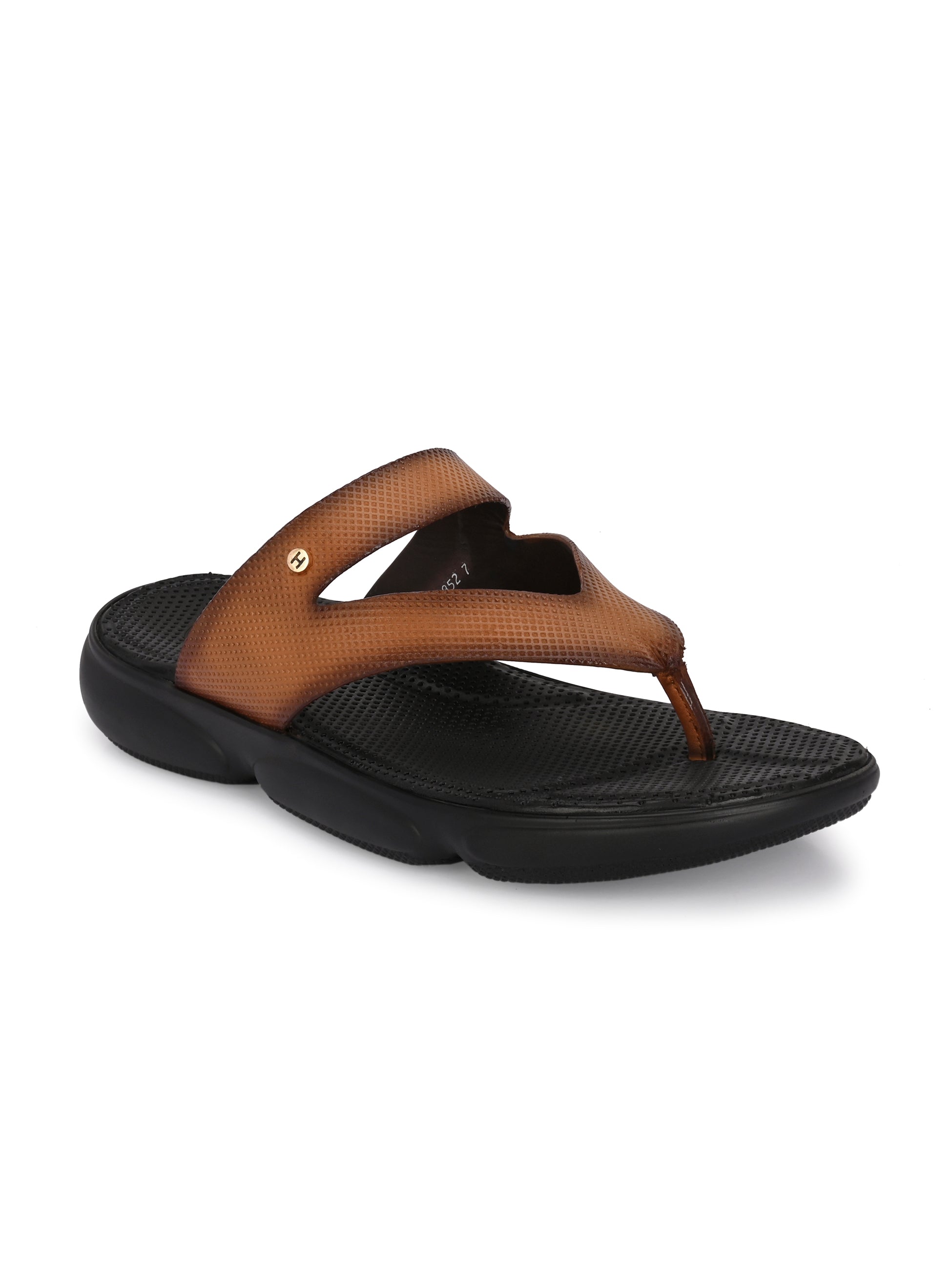 Hitz Men's Tan Leather Open Toe Comfort Slippers â Hitz Shoes Online