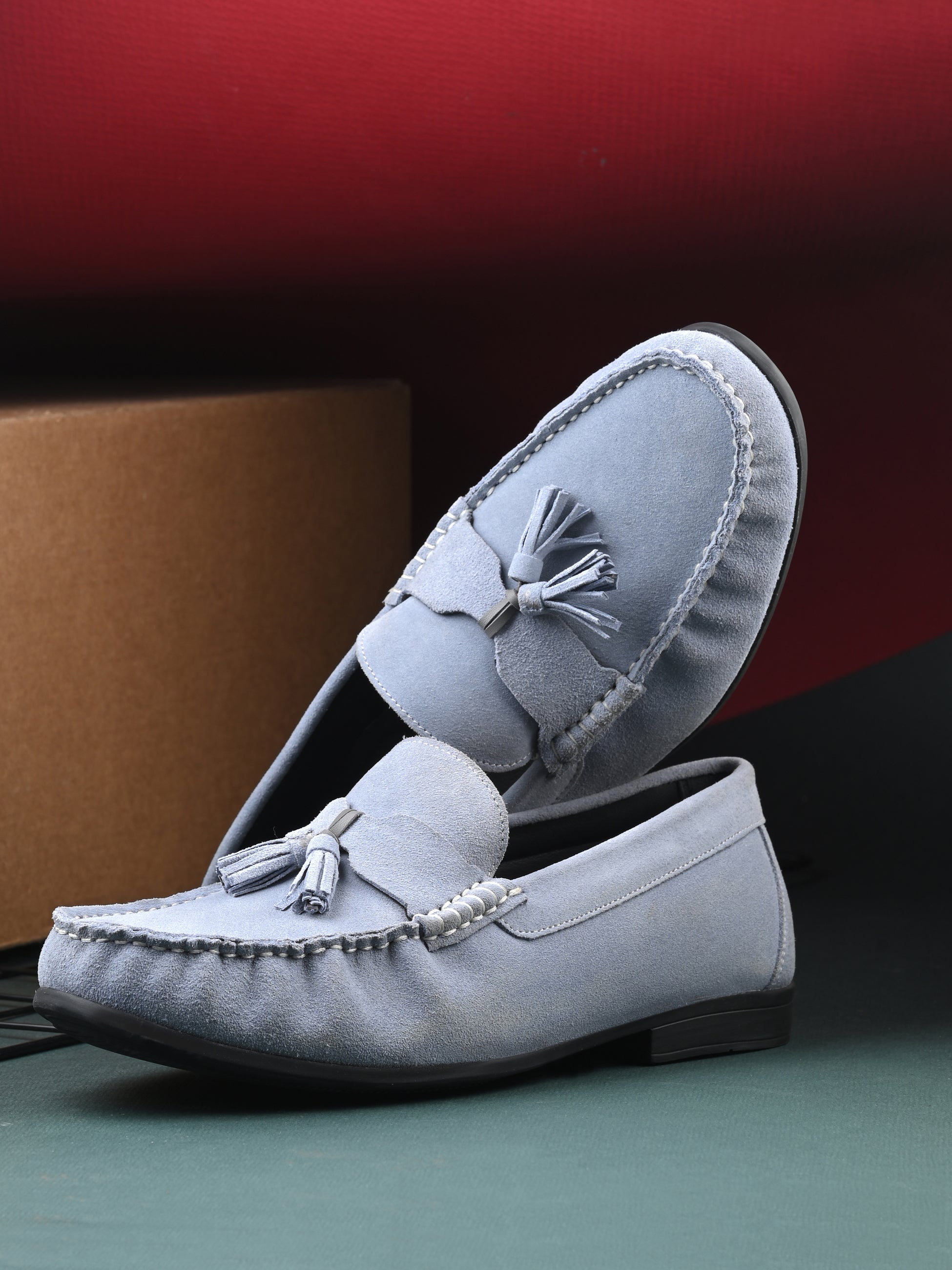 Hitz Men's Grey Suede Leather Comfort Loafers – Hitz Shoes Online