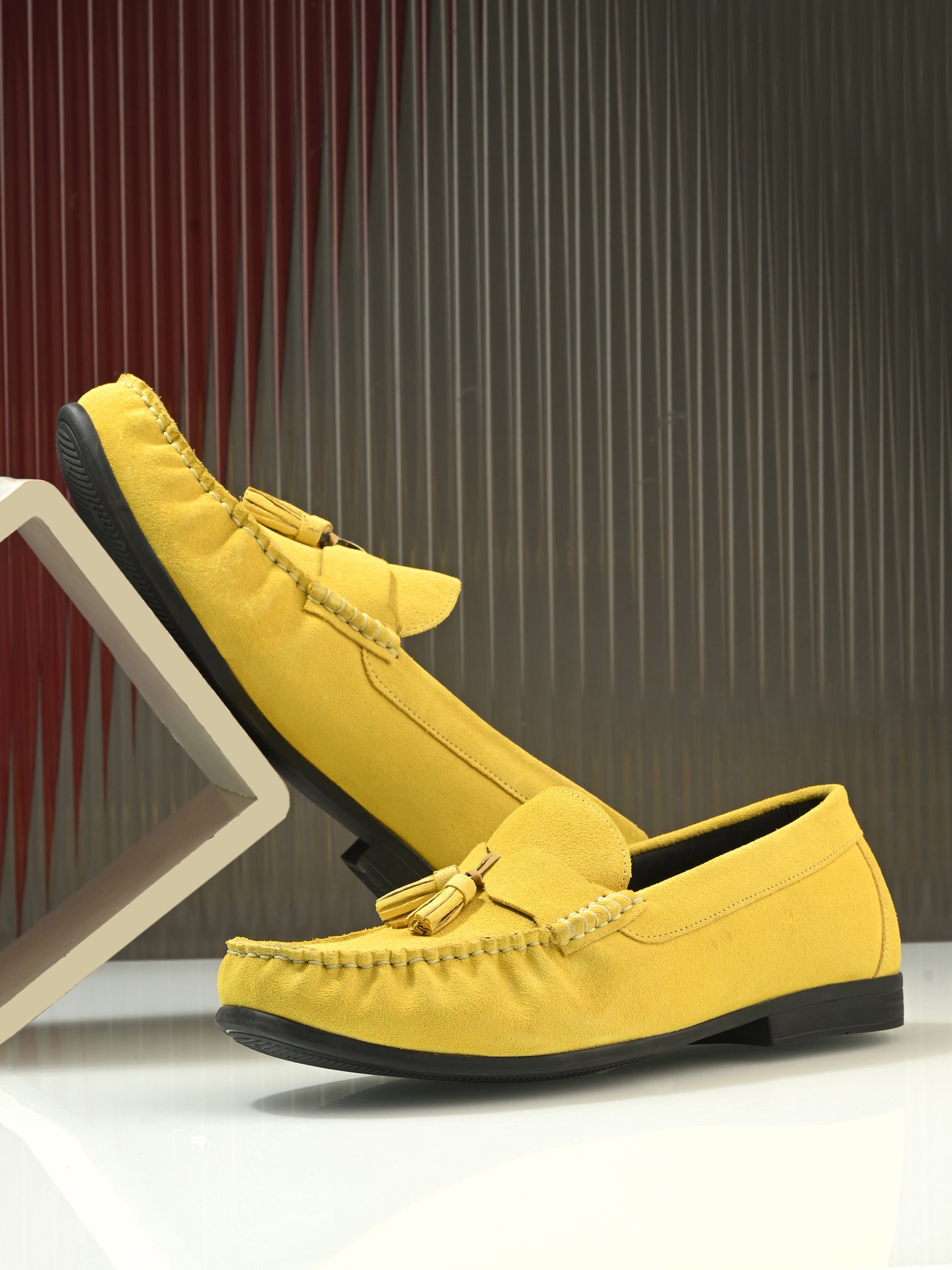 Hitz Men's Yellow Suede Leather Comfort Loafers – Hitz Shoes Online