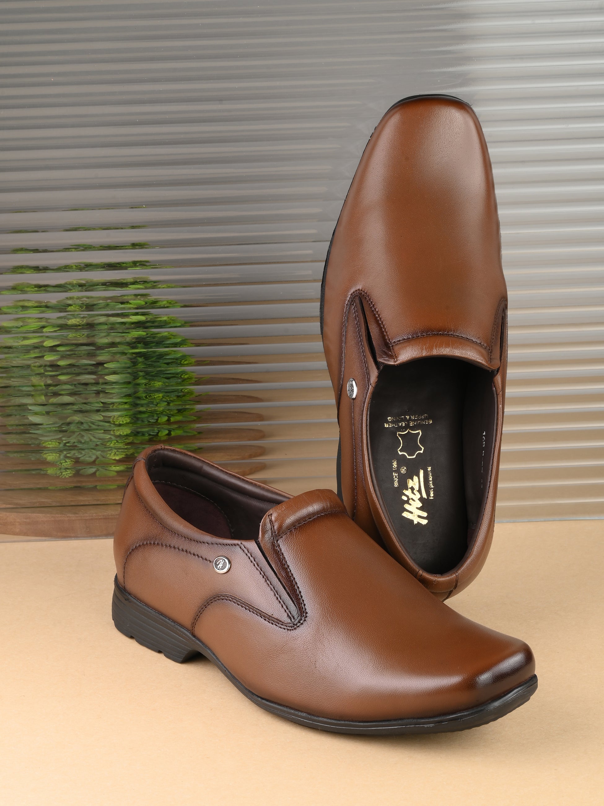 Hitz Men's Brown Leather Slip-On Formal Shoes – Hitz Shoes Online