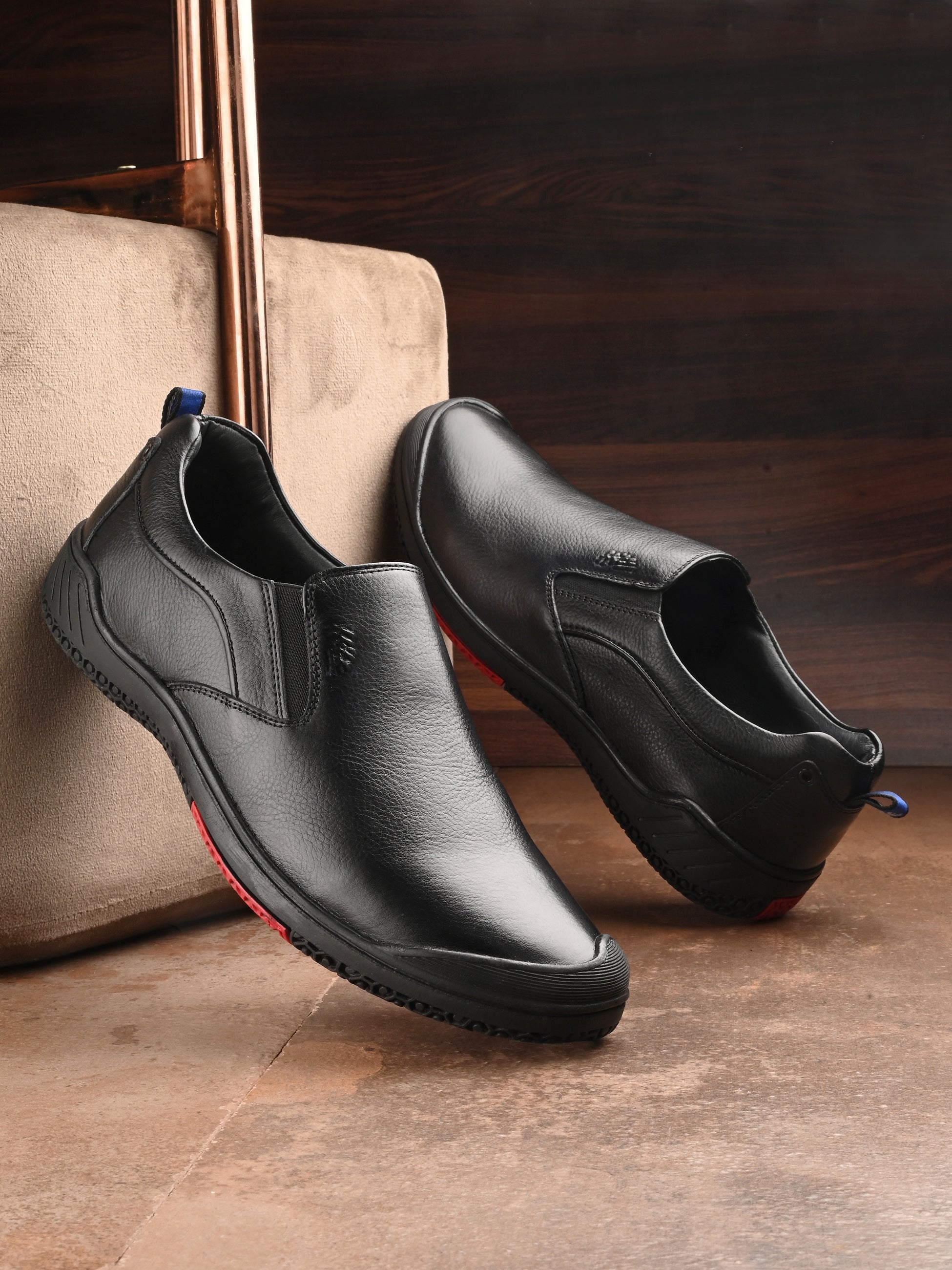 Hitz Men's Black Leather Slip-On Formal Shoes – Hitz Shoes Online