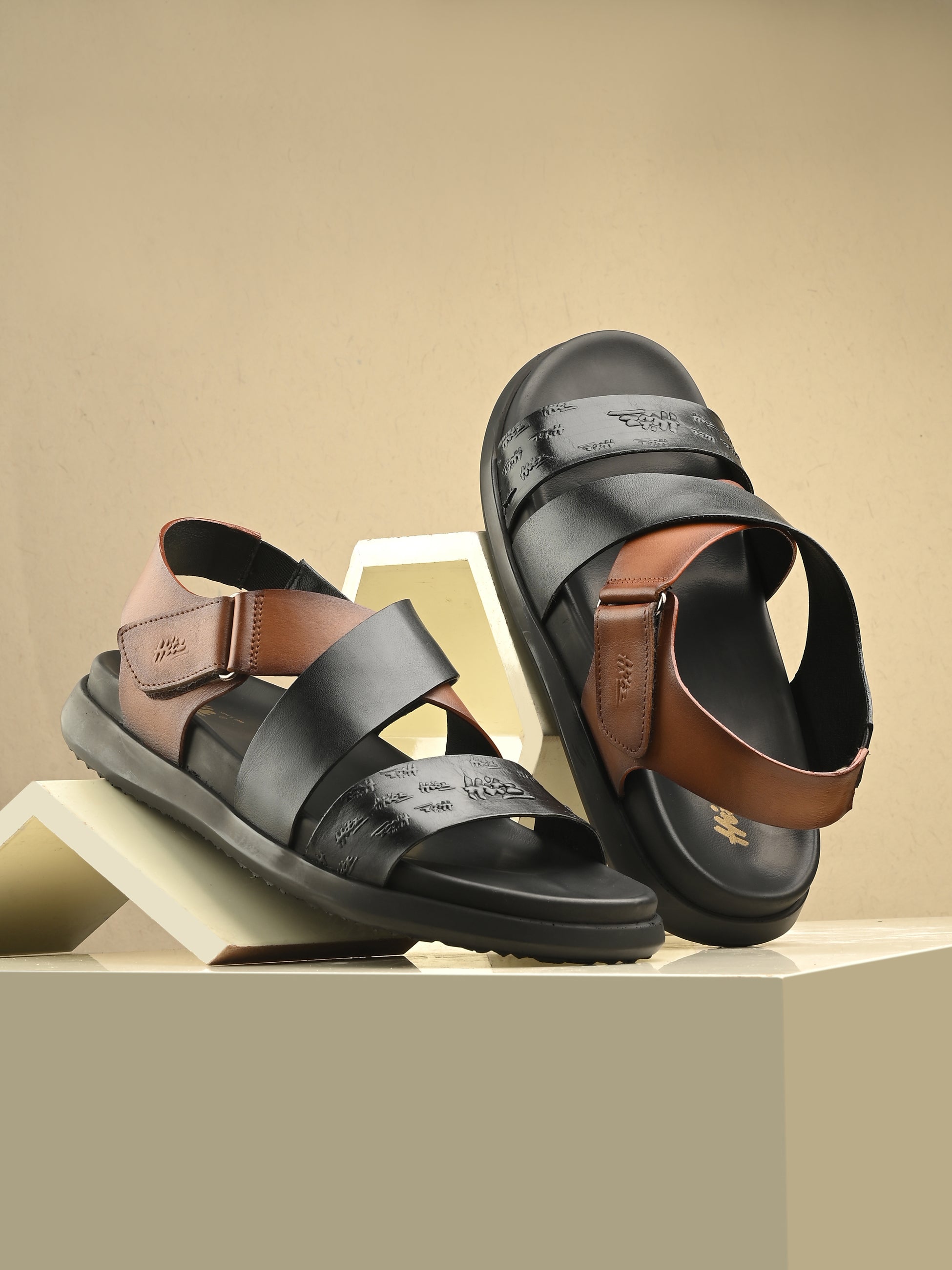Leather Sandals Sandales Galapagos Homme Hitz Men's Black Leather