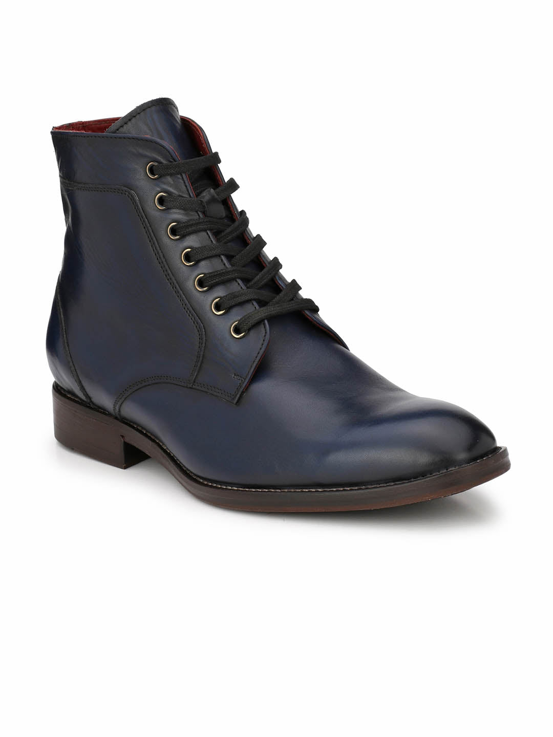 HITZ3003 Men's Blue Leather Formal Lace-Up Boots – Hitz Shoes Online