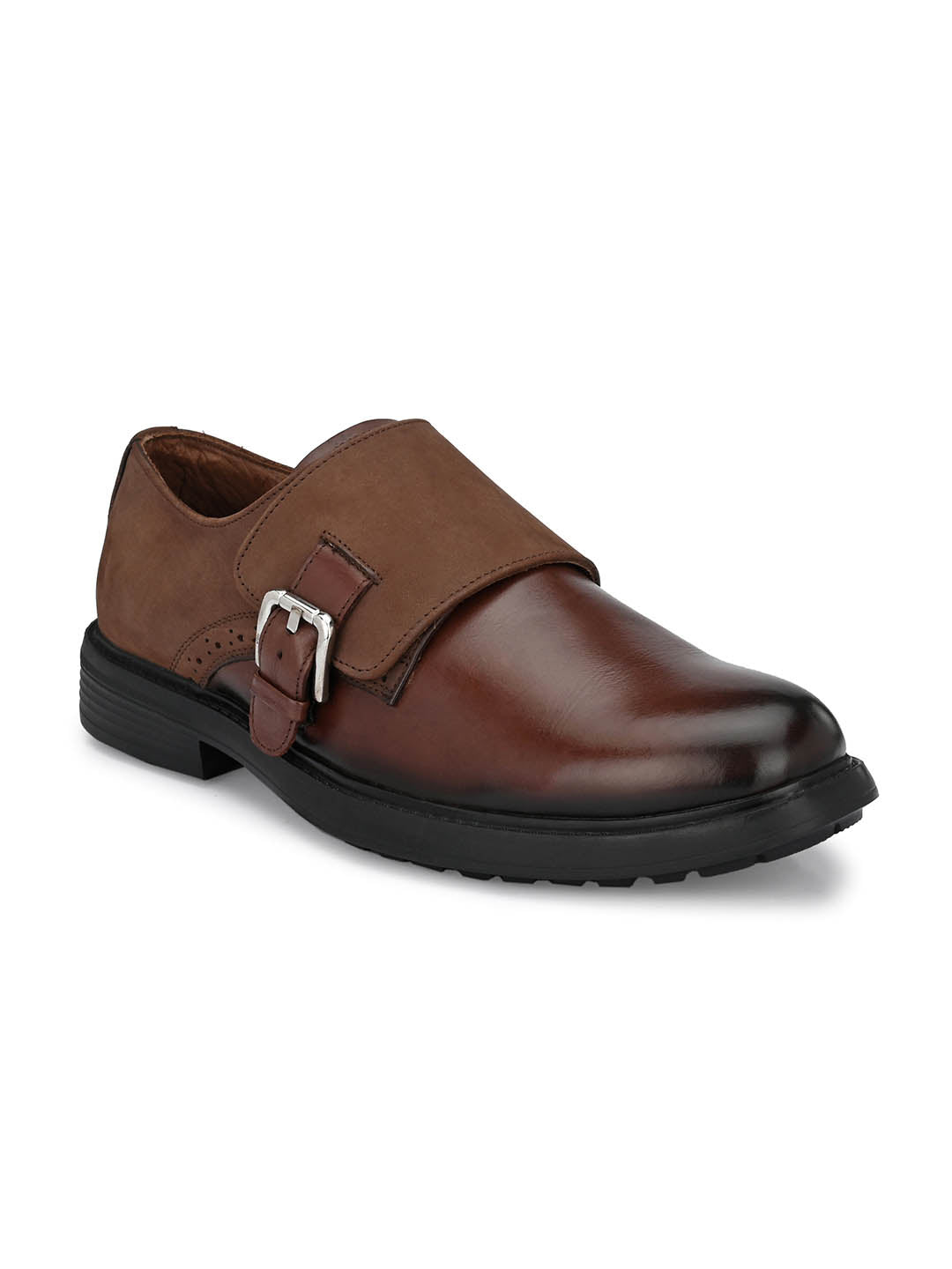 Hitz Men's Brown Leather Shoes with Buckle Hitz Shoes Online Hitz Men's Brown Leather Shoes with Buckle Hitz Shoes Online