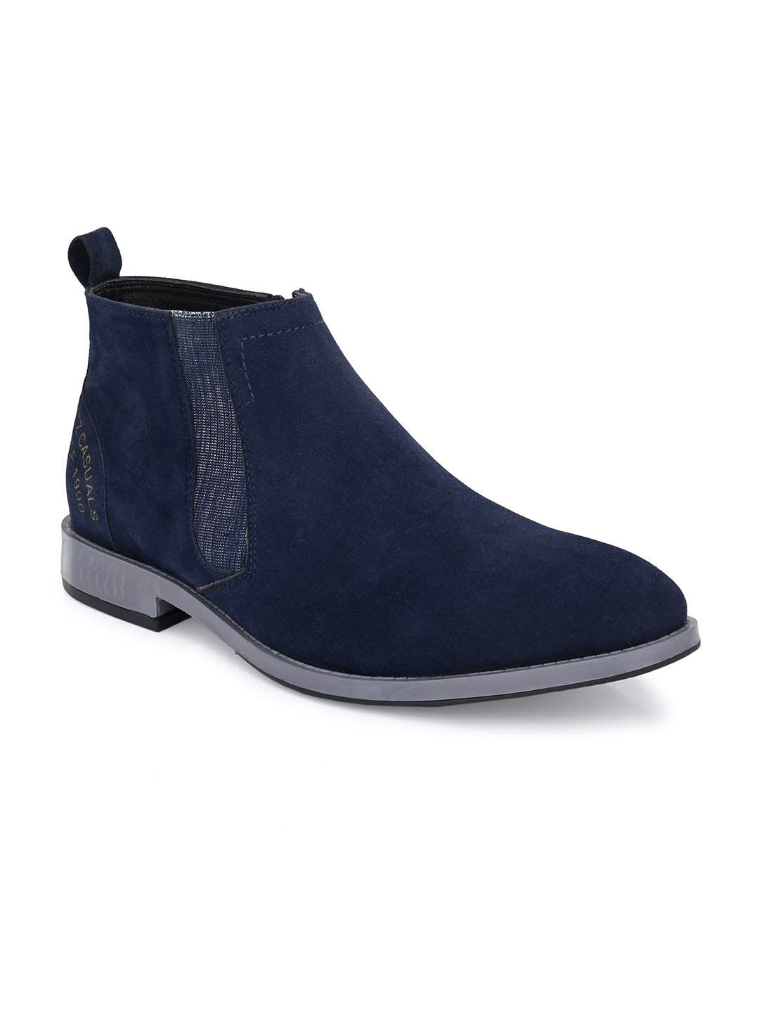Buy Bruno Manetti Women Navy Blue Solid Suede Heeled Boots - Boots for Women  13174752 | Myntra