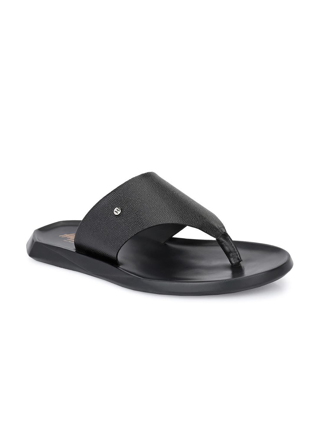 Hitz Men's Black Open Toe Leather Slippers – Hitz Shoes Online