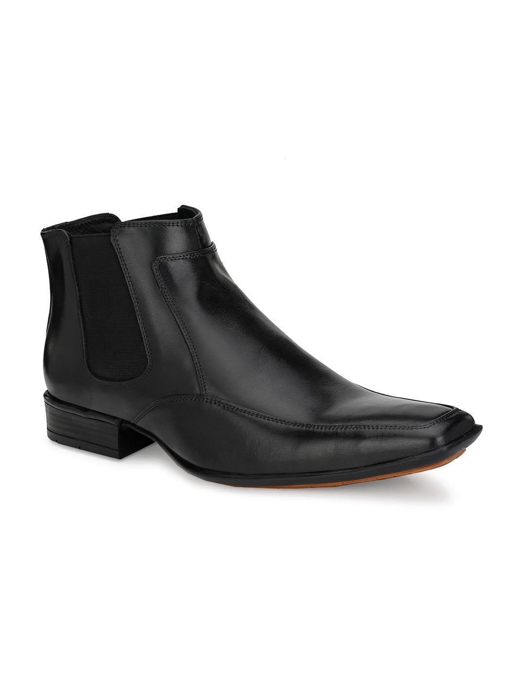 Hitz Men's Black Leather Slip-On Ankle Boot Shoes – Hitz Shoes Online