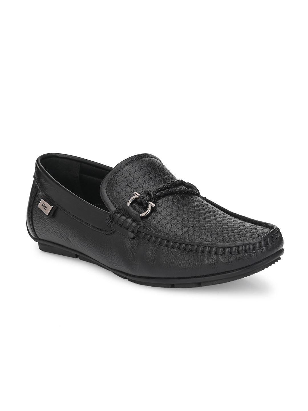 Hitz Men's Black Leather Slip-On Casual Loafer Shoes – Hitz Shoes Online