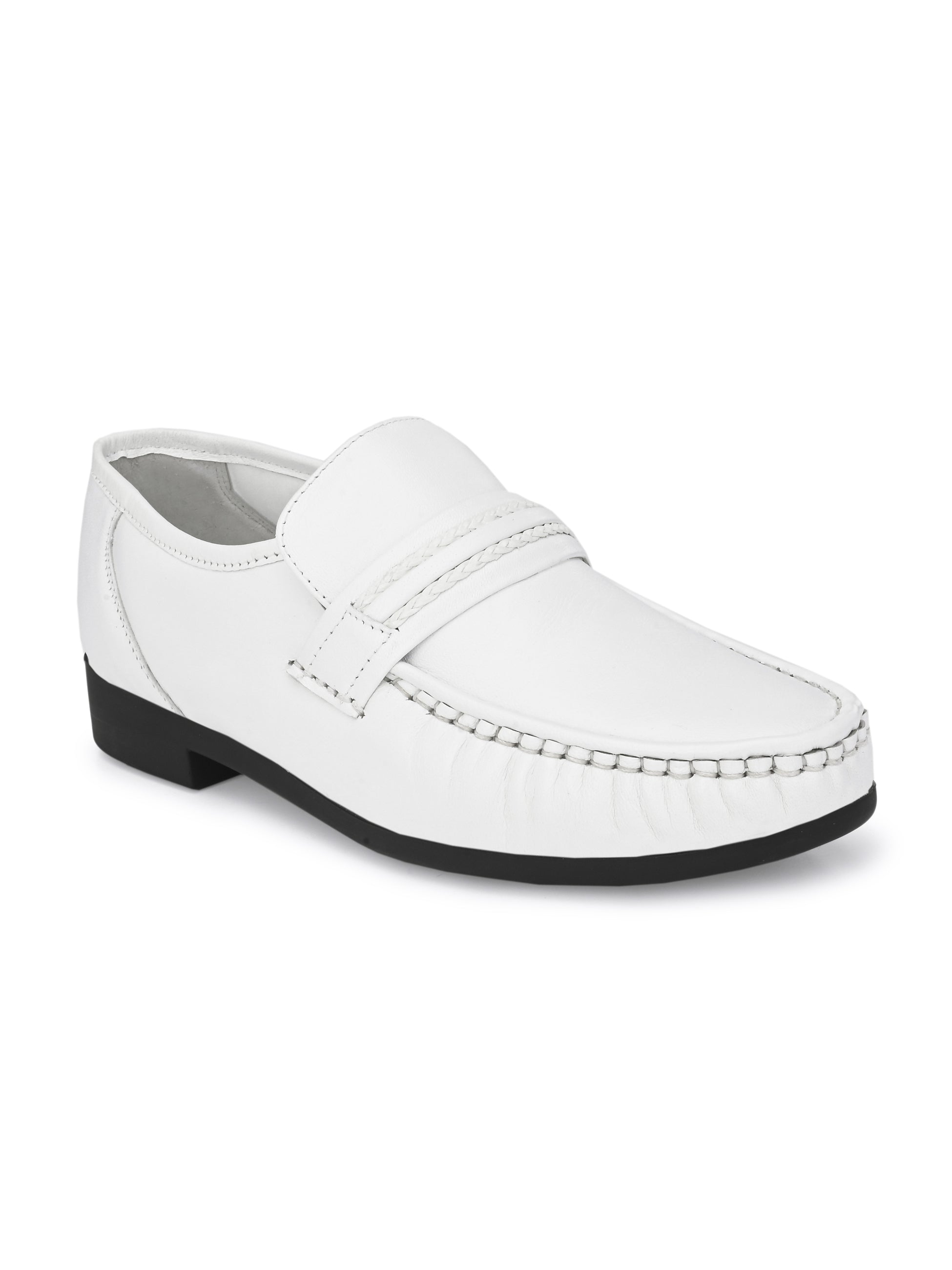 Hitz Men's White Leather Slip-on Comfort Shoes – Hitz Shoes Online