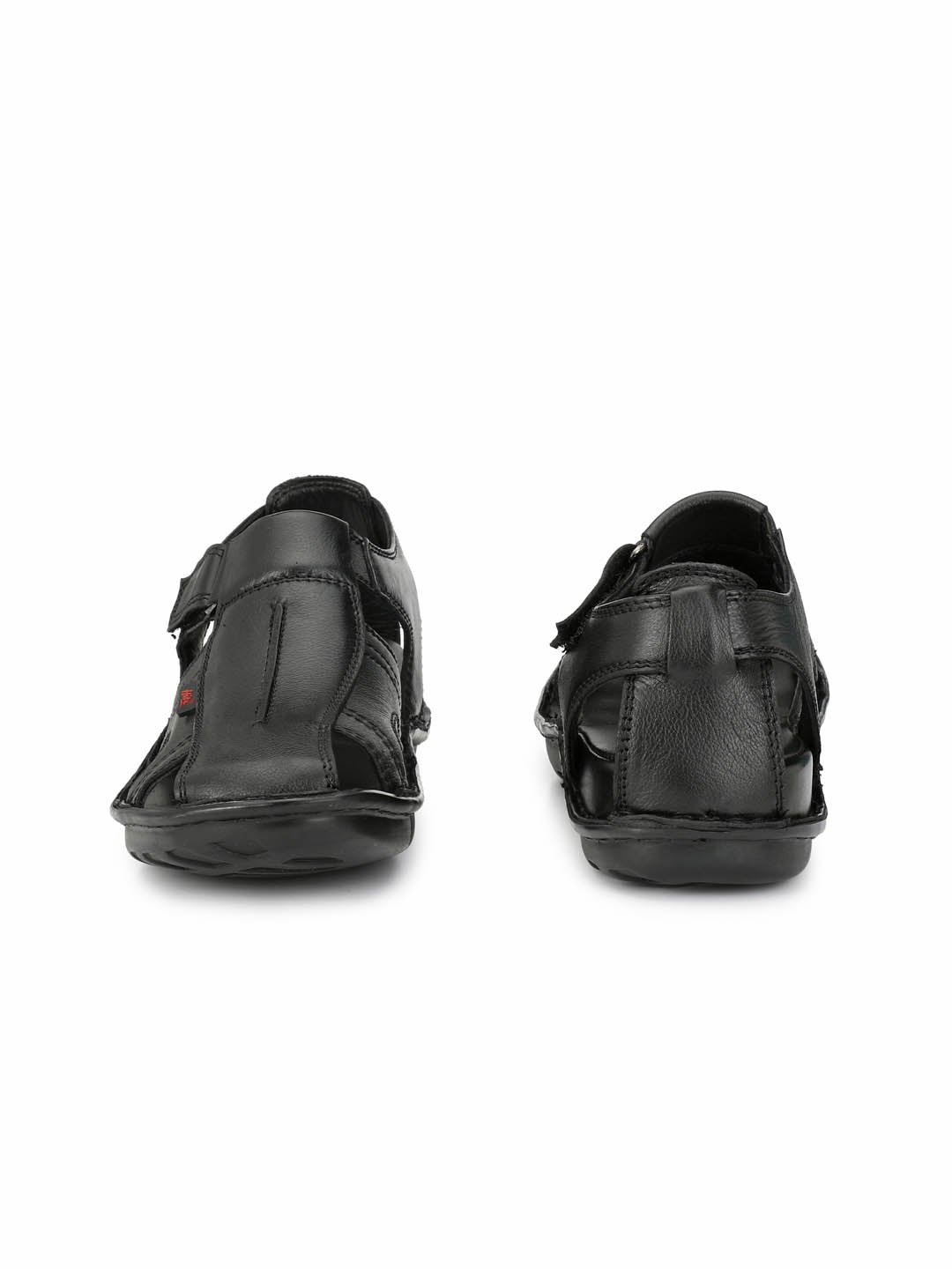 Mens black cheap leather velcro shoes