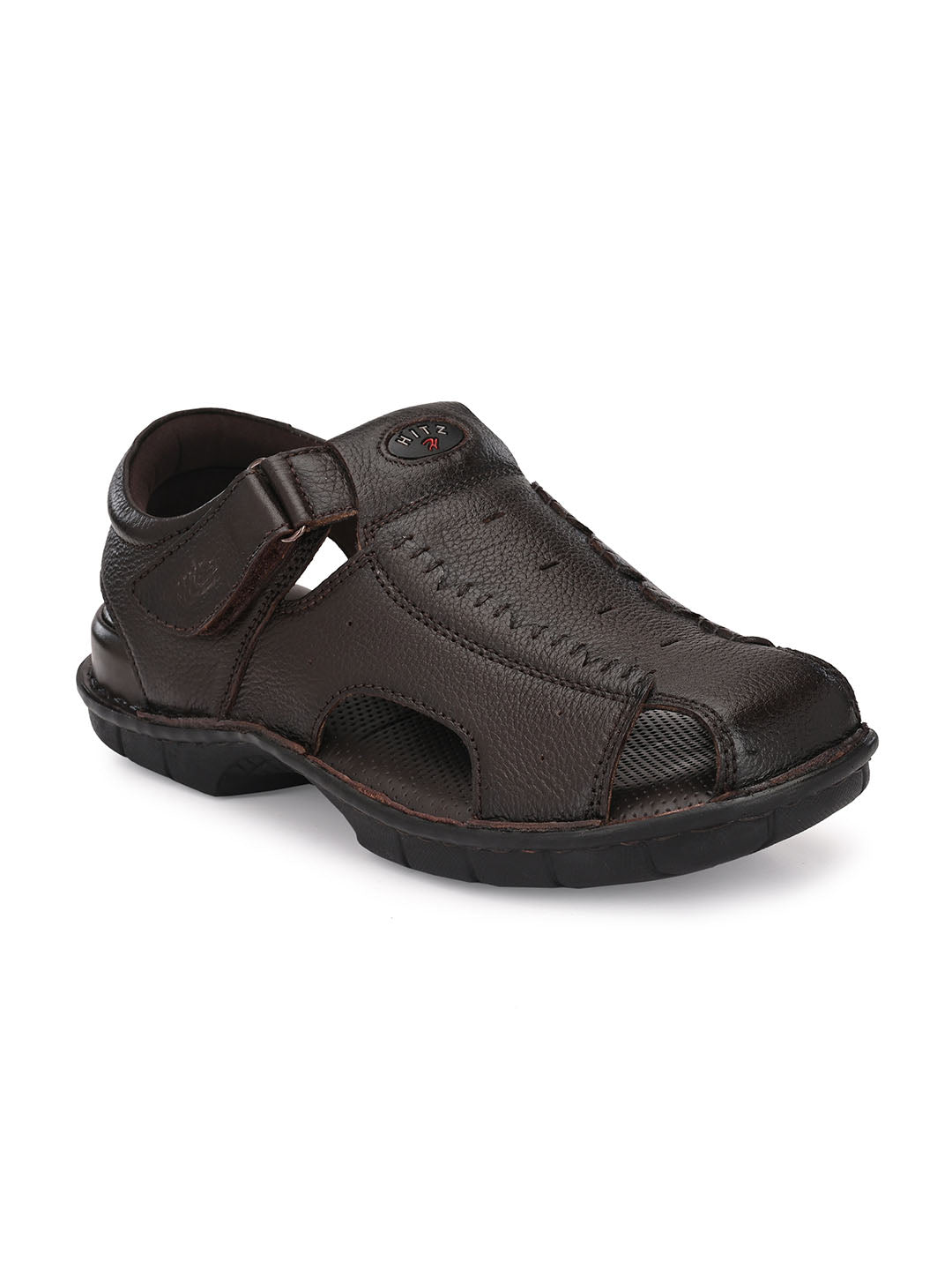 HITZ9602 Men's Brown Leather Casual Velcro Sandals – Hitz Shoes Online