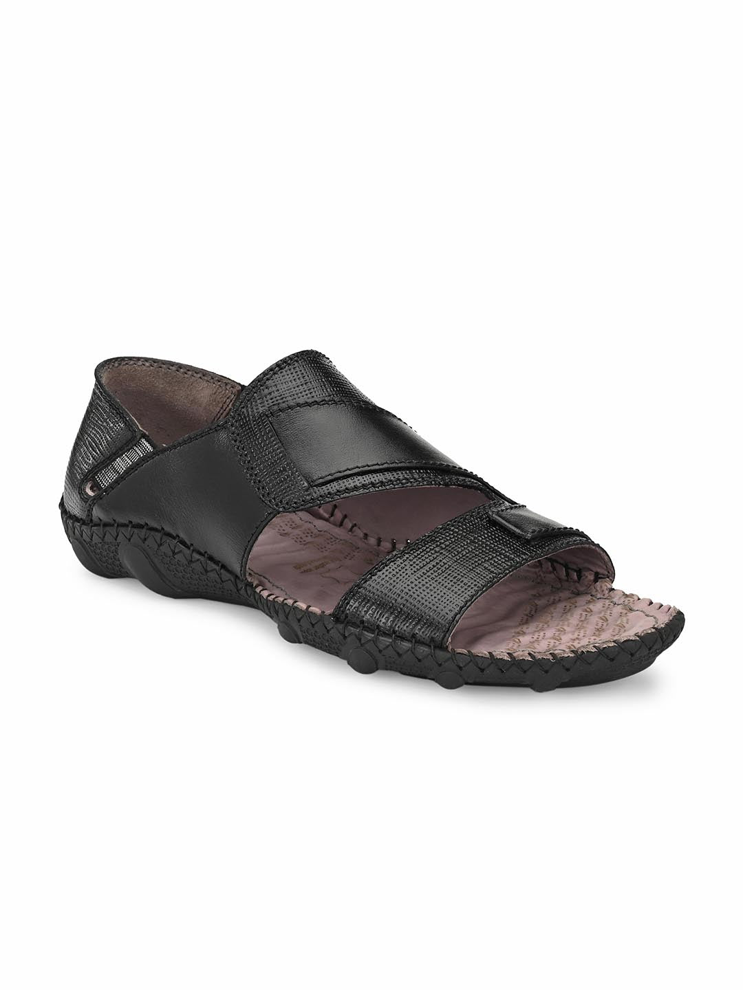 Hitz Black Leather Sandal  Hitz Shoes Online
